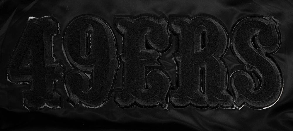 NFL SAN FRANCISCO 49ERS TRIPLE BLACK MEN'S SATIN JACKET (TRIPLE BLACK)
