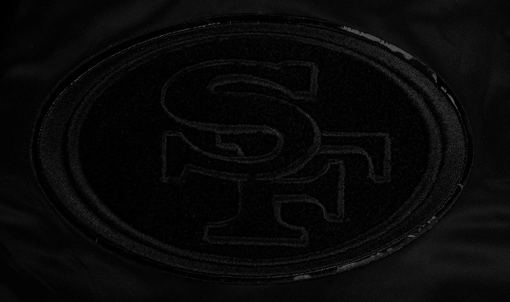 NFL SAN FRANCISCO 49ERS TRIPLE BLACK MEN'S SATIN JACKET (TRIPLE BLACK)