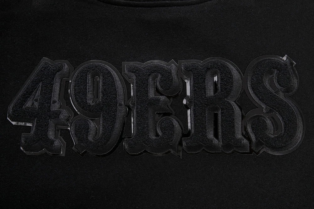 NFL SAN FRANCISCO 49ERS TRIPLE BLACK WOOL VARSITY JACKET (TRIPLE BLACK)