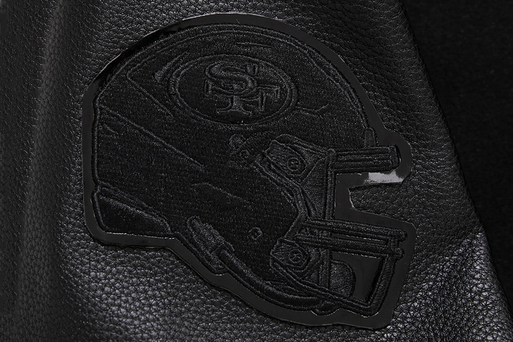 NFL SAN FRANCISCO 49ERS TRIPLE BLACK WOOL VARSITY JACKET (TRIPLE BLACK)