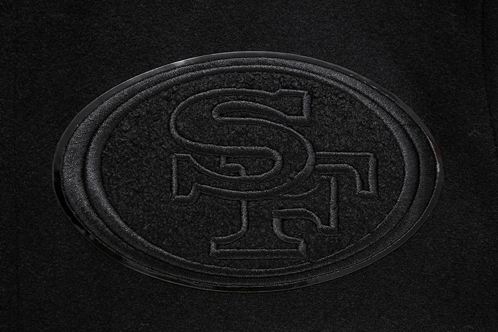 NFL SAN FRANCISCO 49ERS TRIPLE BLACK WOOL VARSITY JACKET (TRIPLE BLACK)