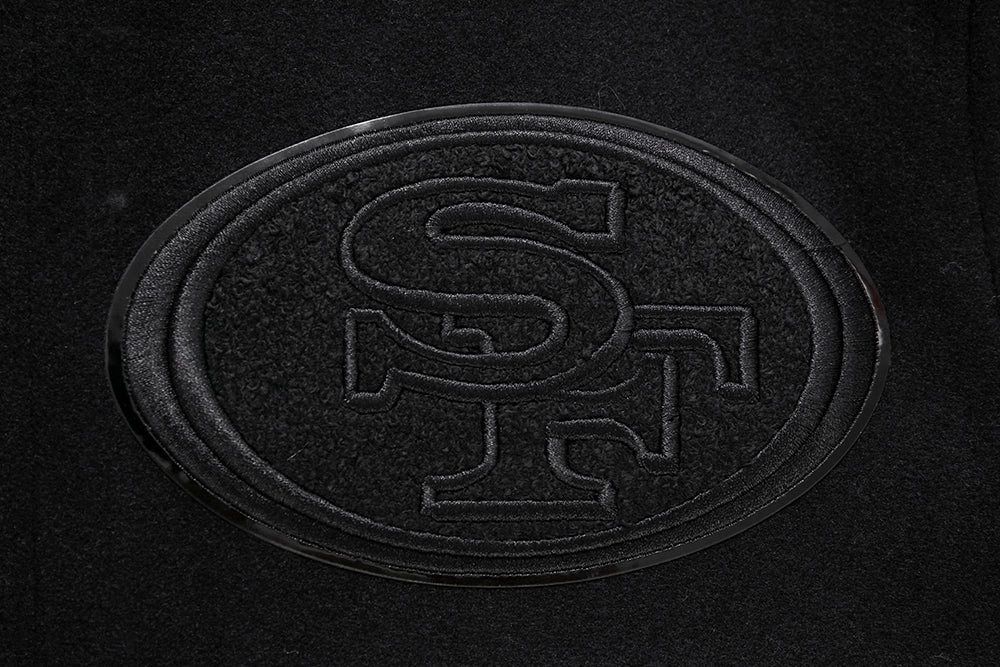 NFL SAN FRANCISCO 49ERS TRIPLE BLACK WOOL VARSITY JACKET (TRIPLE BLACK)