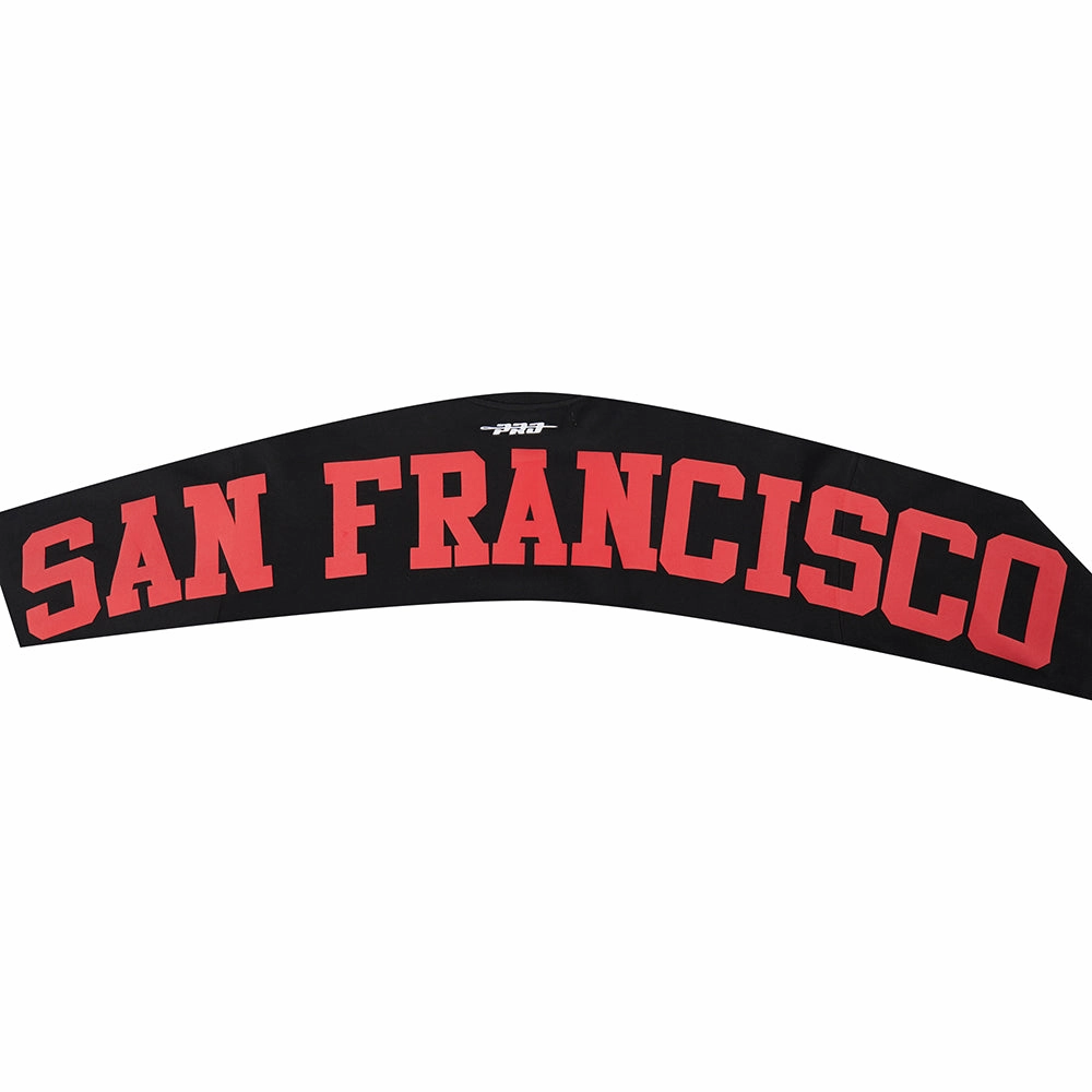 NFL SAN FRANCISCO 49ERS WINGSPAN MEN'S DROP SHOULDER FLEECE CREWNECK (BLACK)