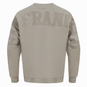 NFL SAN FRANCISCO 49ERS WINGSPAN MEN'S DROP SHOULDER FLEECE CREWNECK (TAUPE)