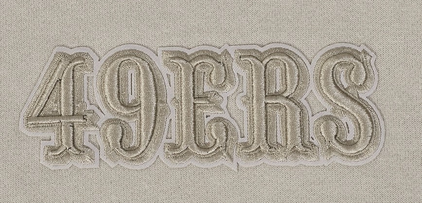 NFL SAN FRANCISCO 49ERS WINGSPAN MEN'S DROP SHOULDER FLEECE CREWNECK (TAUPE)
