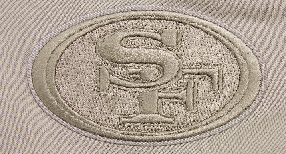 NFL SAN FRANCISCO 49ERS WINGSPAN WOMEN'S FLEECE CREWNECK (TAUPE)