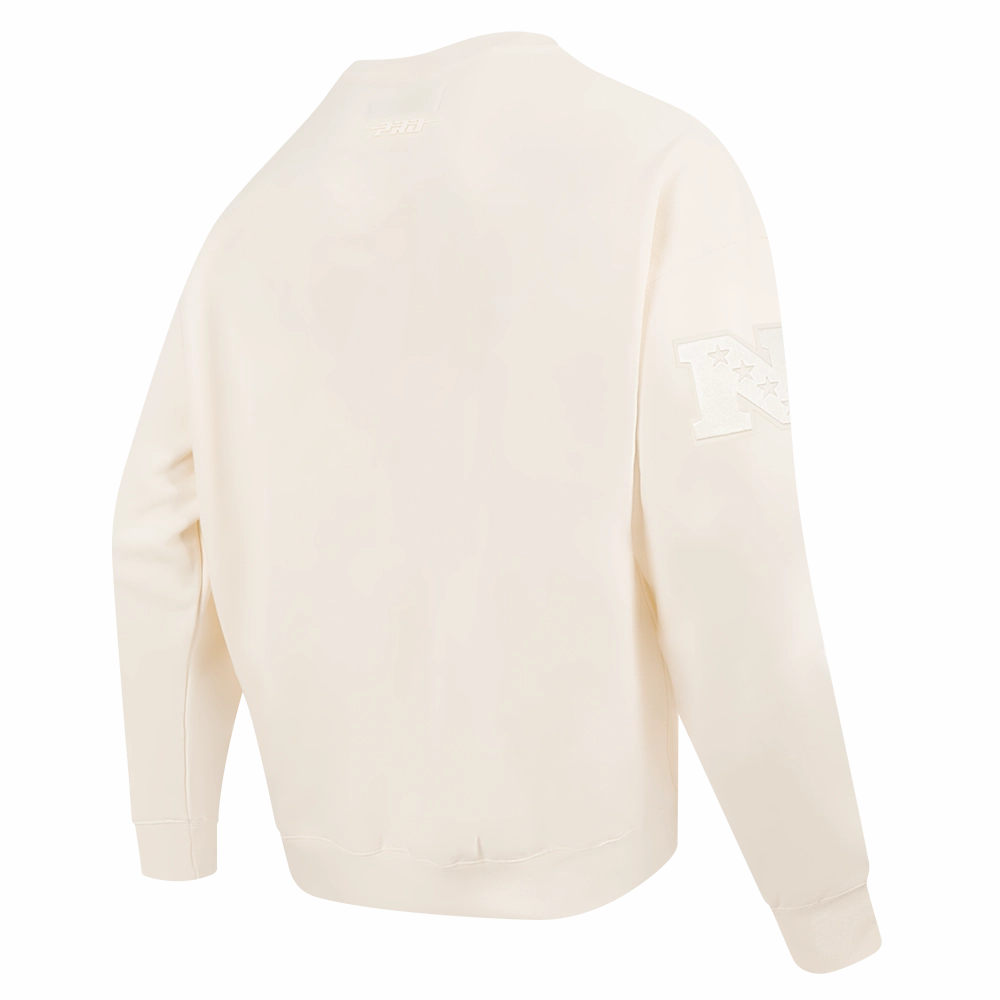 NFL SEATTLE SEAHAWKS NEUTRAL MEN'S DROP SHOULDER FLEECE CREWNECK (EGGSHELL)