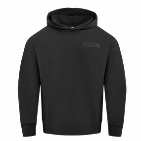 NFL SEATTLE SEAHAWKS NEUTRAL MEN'S DROP SHOULDER PULLOVER HOODIE (BLACK)