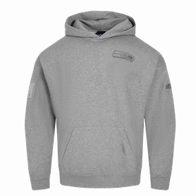 NFL SEATTLE SEAHAWKS NEUTRAL MEN'S DROP SHOULDER PULLOVER HOODIE (DARK HEATHER GRAY)