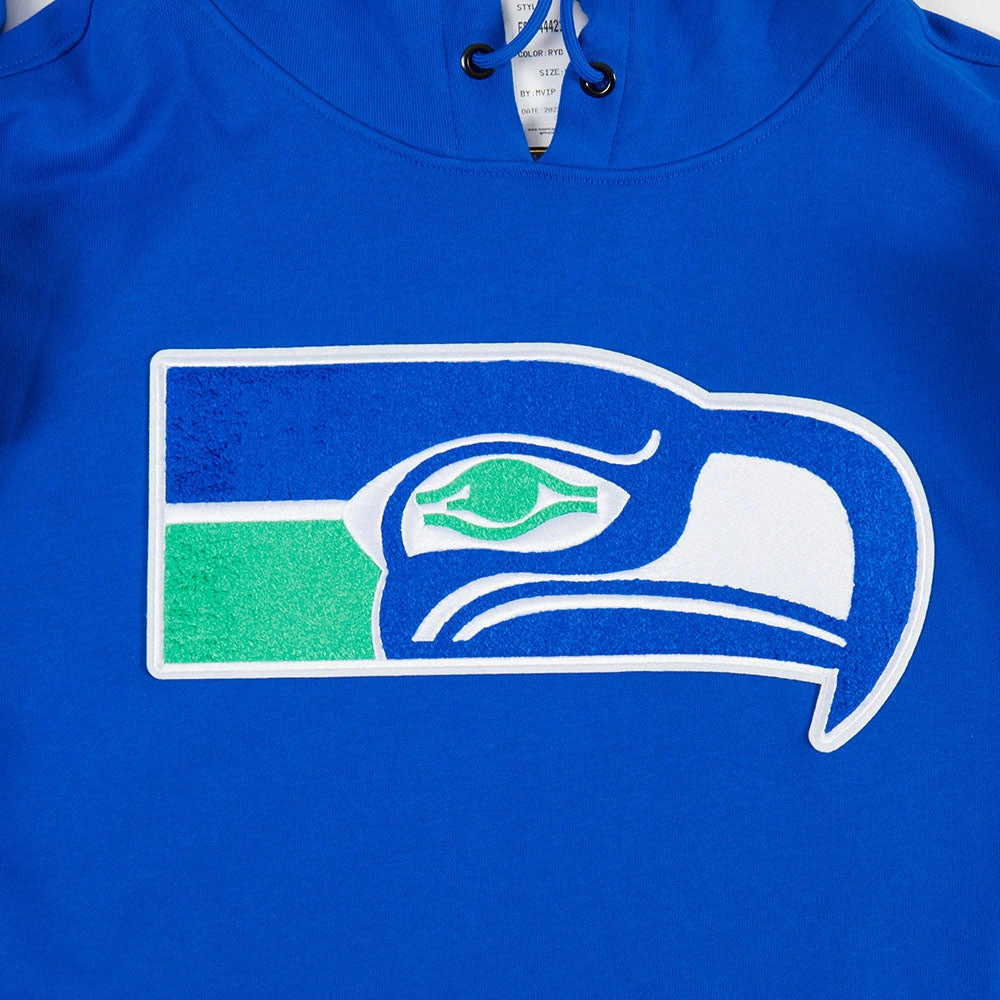 NFL SEATTLE SEAHAWKS RETRO CLASSIC MEN'S PULLOVER HOODIE (ROYAL BLUE)