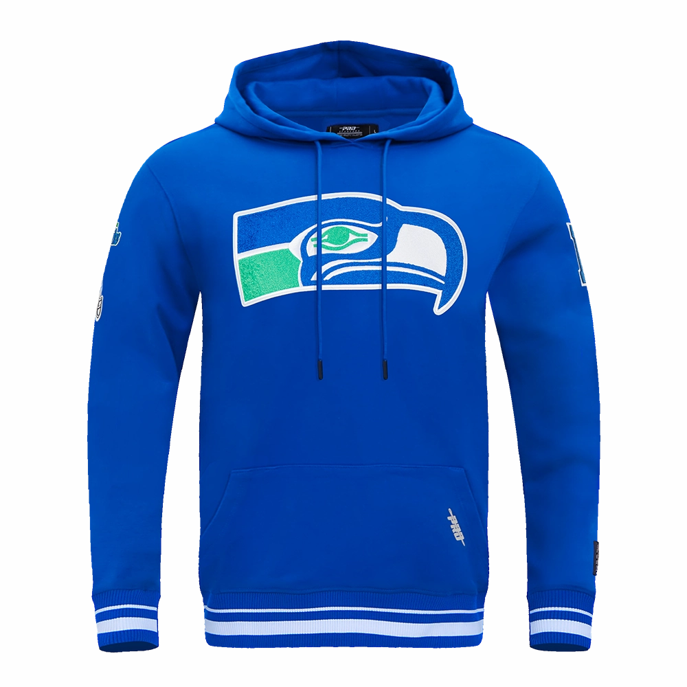 NFL SEATTLE SEAHAWKS RETRO CLASSIC MEN'S PULLOVER HOODIE (ROYAL BLUE)