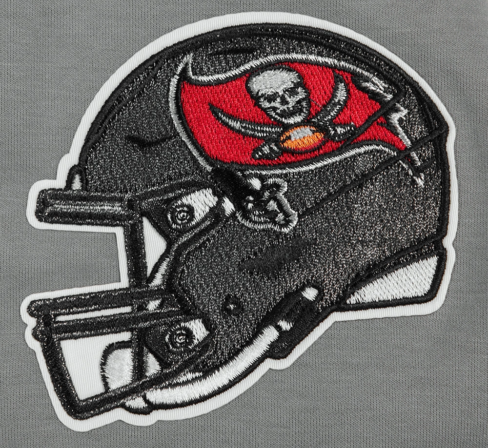 NFL TAMPA BAY BUCCANEERS CLASSIC CHENILLE MEN'S DOUBLE KNIT PULLOVER HOODIE (GRAY)