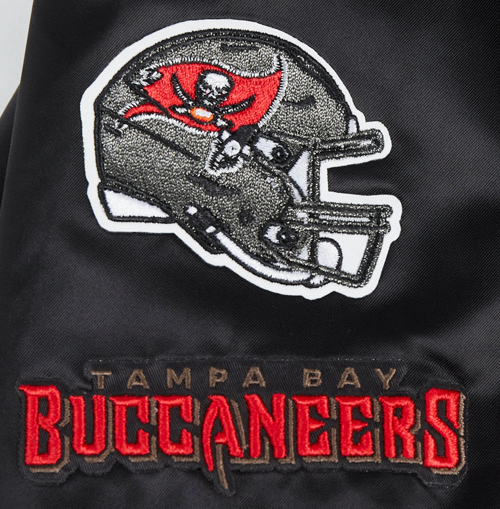 NFL TAMPA BAY BUCCANEERS CLASSIC WOMEN'S SATIN JACKET (BLACK)