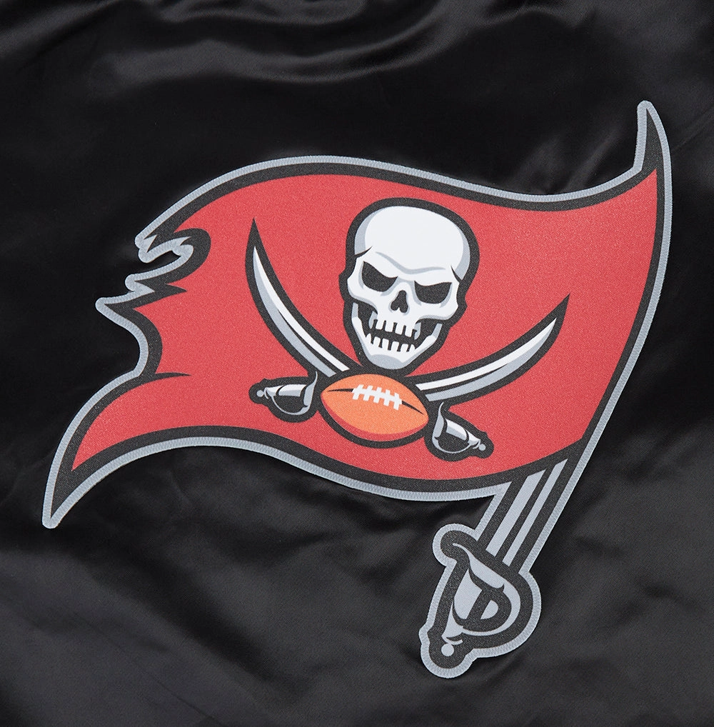 NFL TAMPA BAY BUCCANEERS CLASSIC WOMEN'S SATIN JACKET (BLACK)