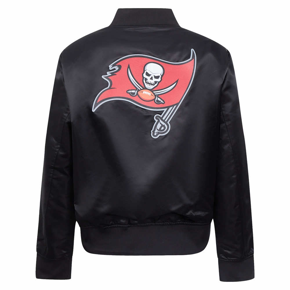 NFL TAMPA BAY BUCCANEERS CLASSIC WOMEN'S SATIN JACKET (BLACK)