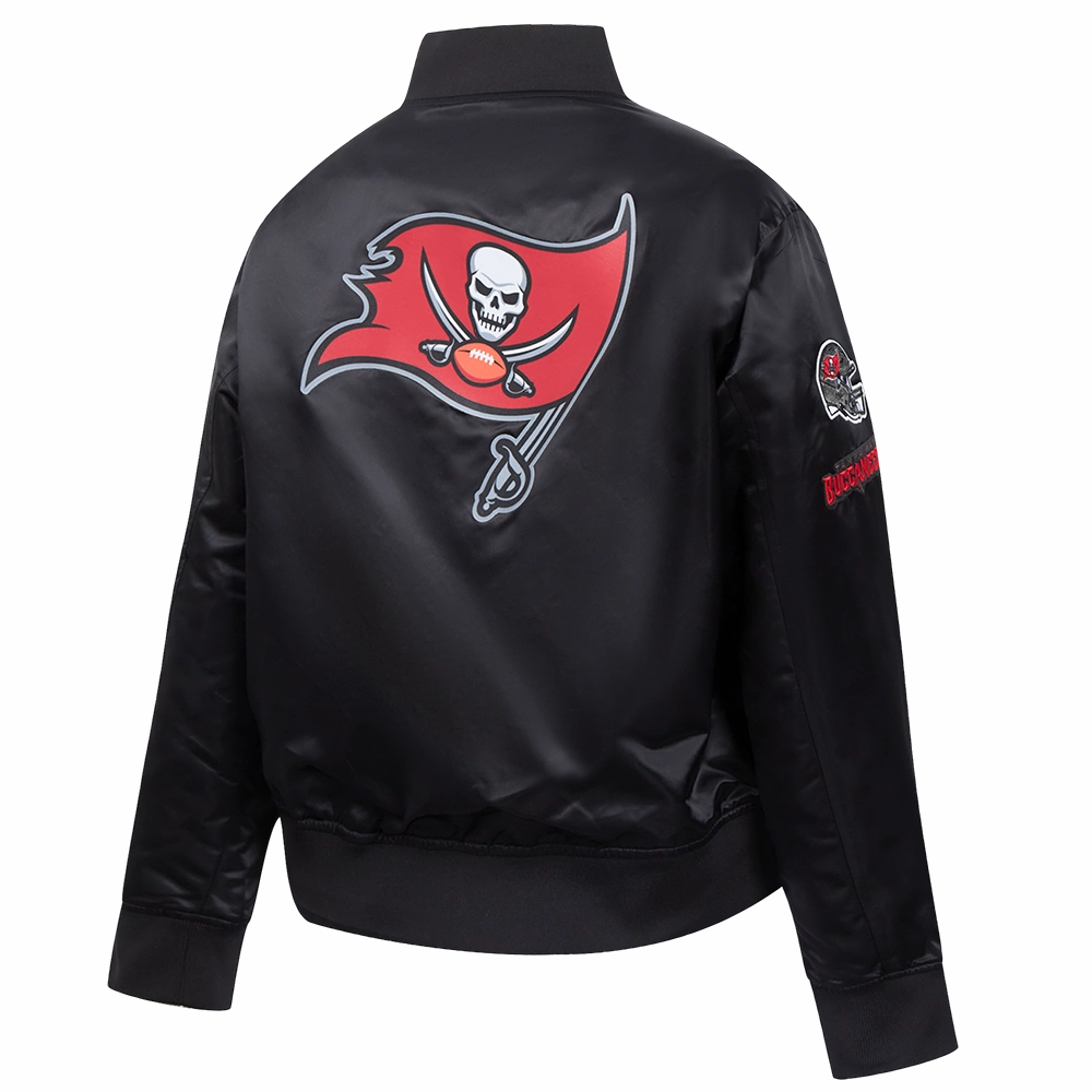 NFL TAMPA BAY BUCCANEERS CLASSIC WOMEN'S SATIN JACKET (BLACK)