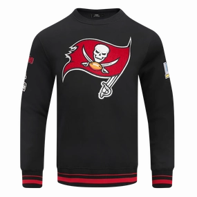 NFL TAMPA BAY BUCCANEERS MASHUP MEN'S RIB CREWNECK (BLACK/RED/BLACK)
