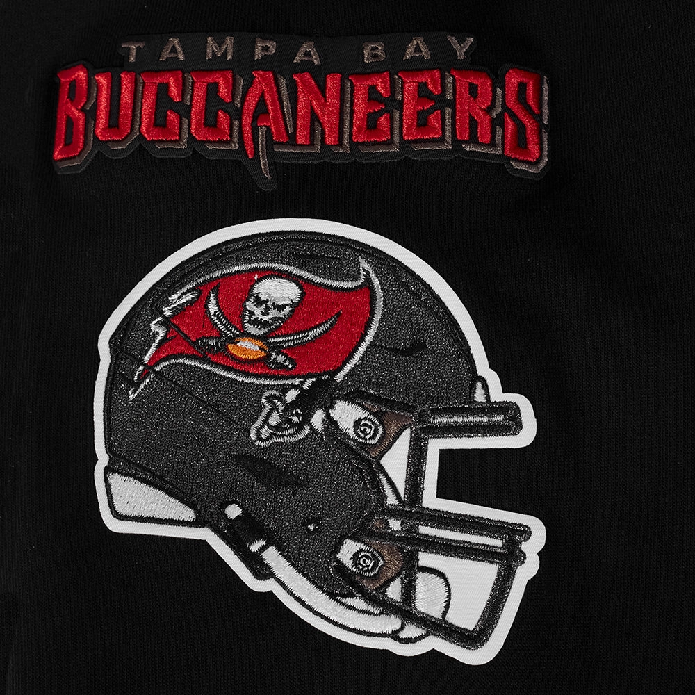 NFL TAMPA BAY BUCCANEERS MASHUP MEN'S RIB PULLOVER HOODIE (BLACK/RED/BLACK)