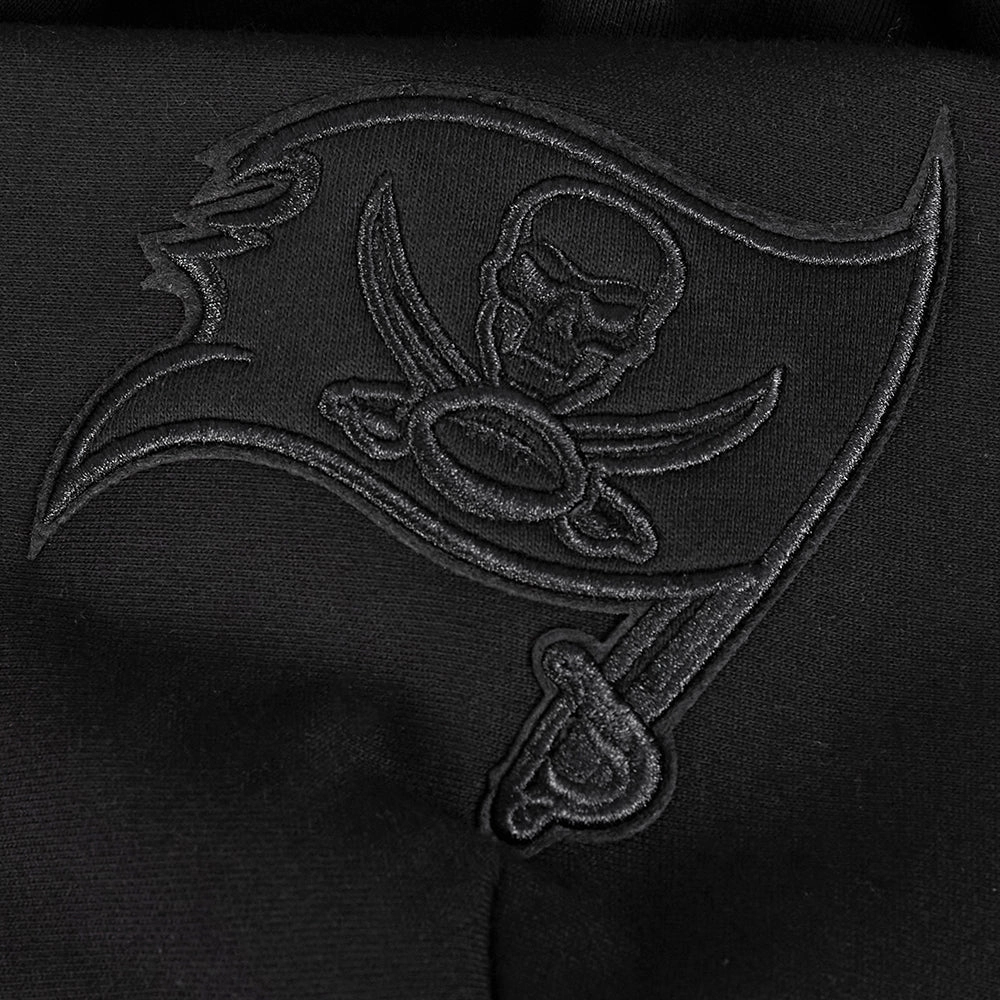 NFL TAMPA BAY BUCCANEERS NEUTRAL MEN'S DROP SHOULDER FLEECE PULLOVER HOODIE (BLACK)