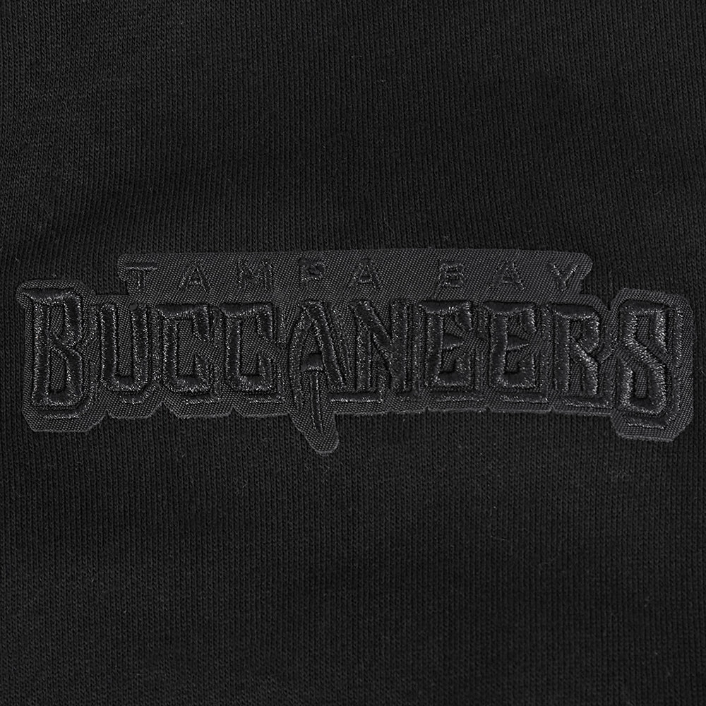NFL TAMPA BAY BUCCANEERS NEUTRAL MEN'S DROP SHOULDER FLEECE PULLOVER HOODIE (BLACK)