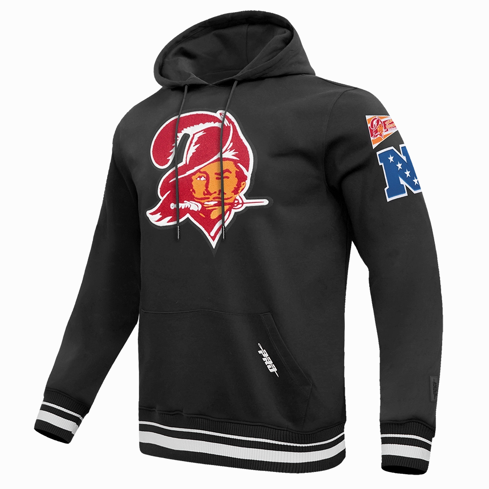 NFL TAMPA BAY BUCCANEERS RETRO CLASSIC MEN'S PULLOVER HOODIE (BLACK)