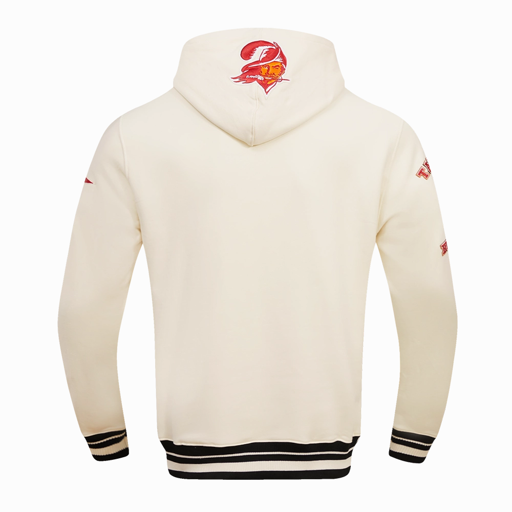 NFL TAMPA BAY BUCCANEERS RETRO CLASSIC MEN'S PULLOVER HOODIE (EGGSHELL/ BLACK)