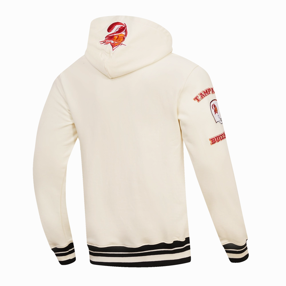 NFL TAMPA BAY BUCCANEERS RETRO CLASSIC MEN'S PULLOVER HOODIE (EGGSHELL/ BLACK)