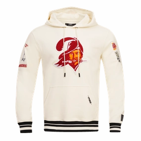 NFL TAMPA BAY BUCCANEERS RETRO CLASSIC MEN'S PULLOVER HOODIE (EGGSHELL/ BLACK)