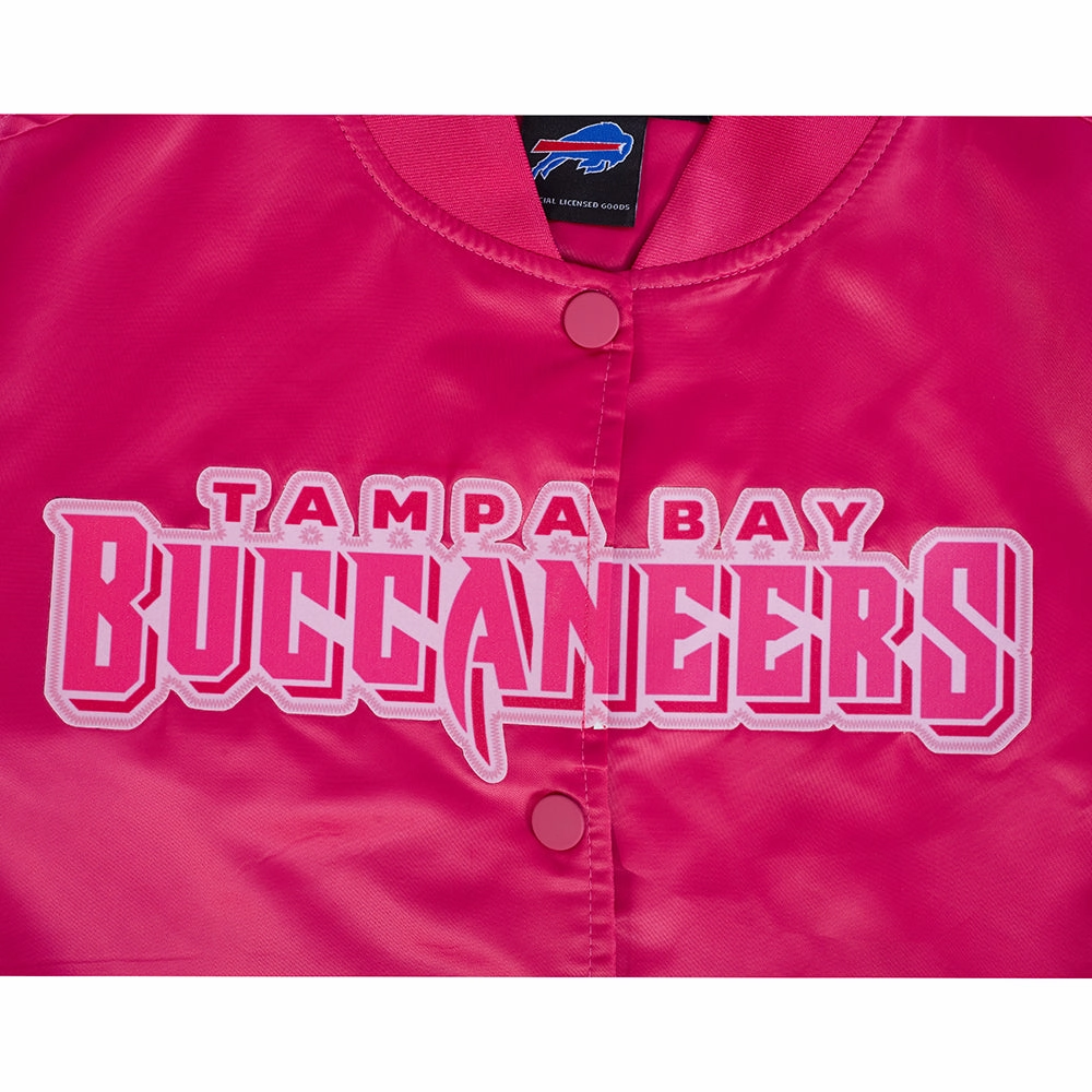 NFL TAMPA BAY BUCCANEERS TRIPLE PINK WOMEN'S SATIN JACKET (BEETROOT PURPLE)