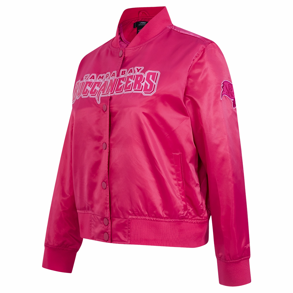 NFL TAMPA BAY BUCCANEERS TRIPLE PINK WOMEN'S SATIN JACKET (BEETROOT PURPLE)