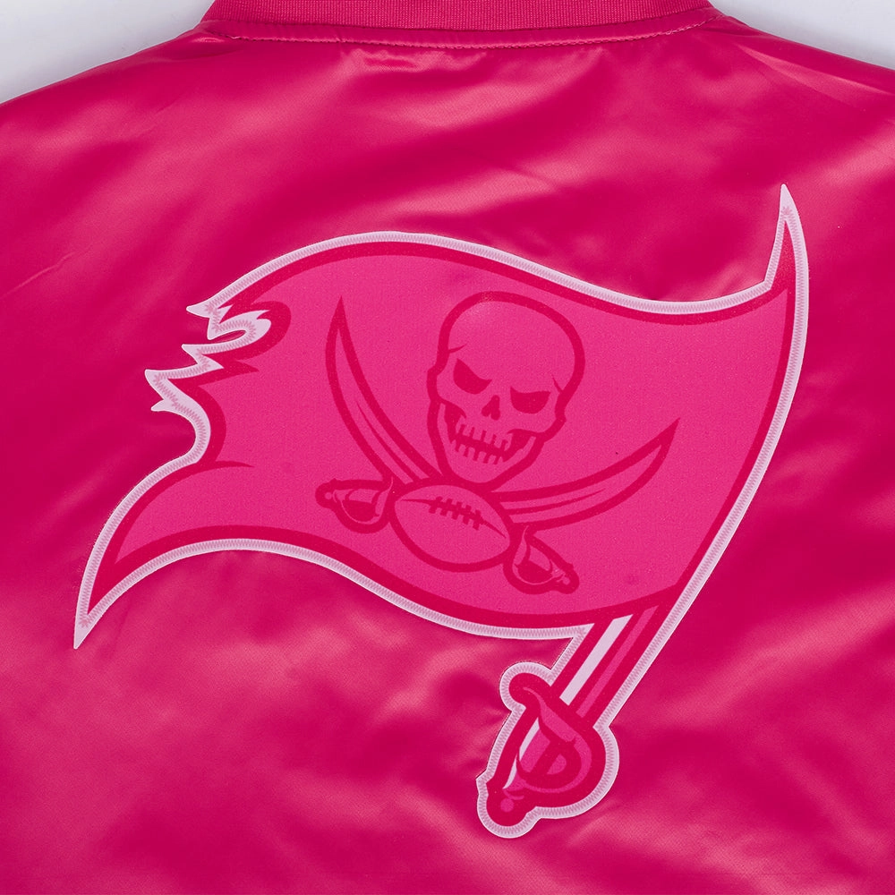 NFL TAMPA BAY BUCCANEERS TRIPLE PINK WOMEN'S SATIN JACKET (BEETROOT PURPLE)