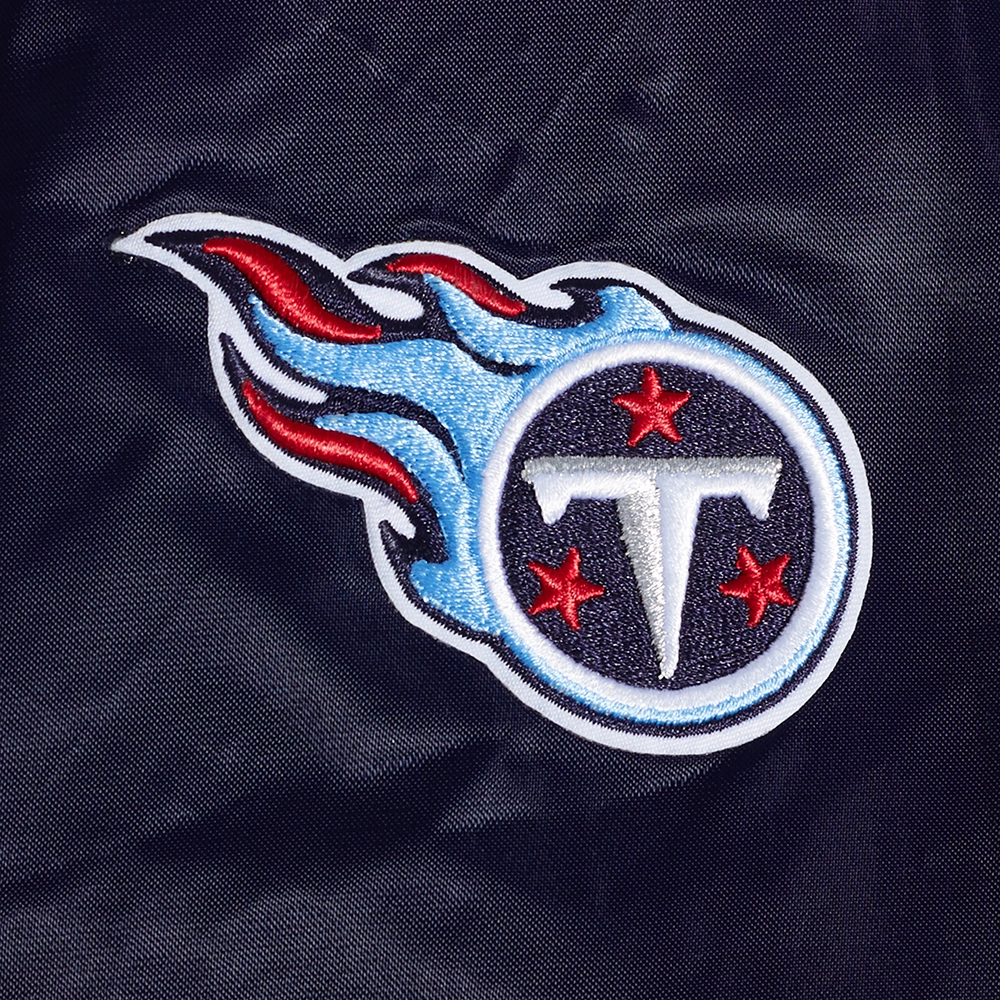 NFL TENNESSEE TITANS SCRIPT TAIL WOMEN'S SATIN JACKET (MIDNIGHT NAVY)
