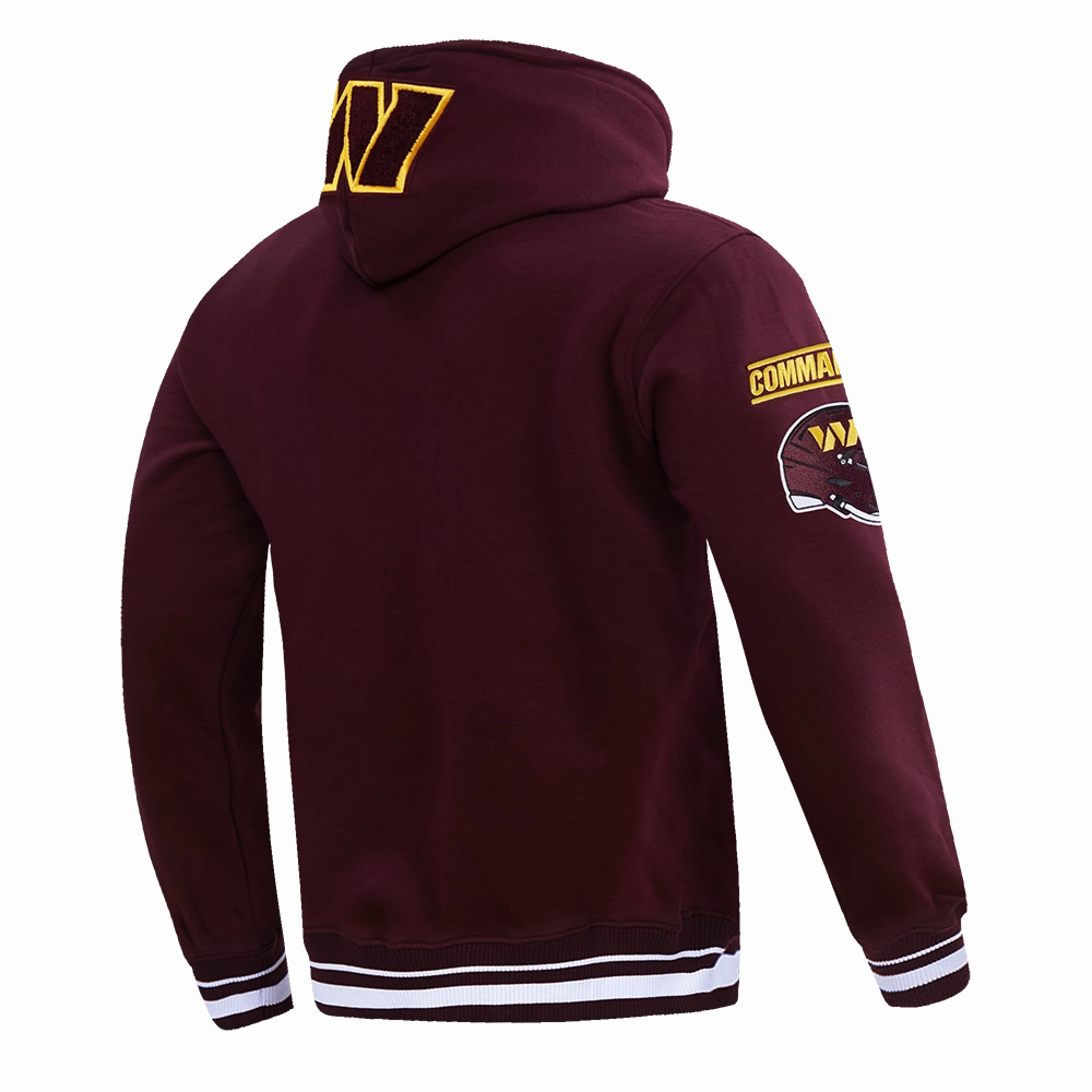 NFL WASHINGTON COMMANDERS MASHUP MEN'S RIB PULLOVER HOODIE (WINE)