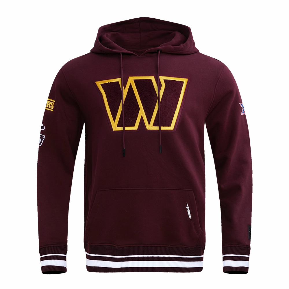 NFL WASHINGTON COMMANDERS MASHUP MEN'S RIB PULLOVER HOODIE (WINE)
