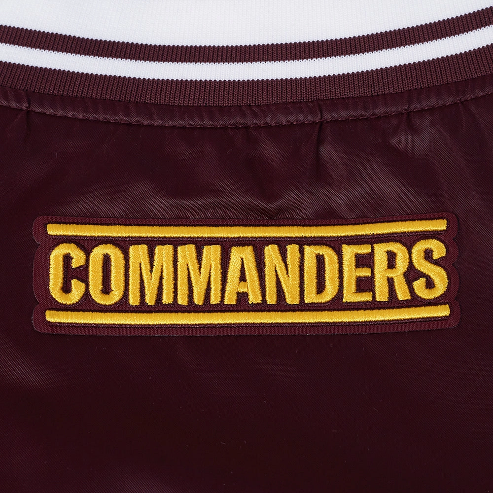 NFL WASHINGTON COMMANDERS SCRIPT TAIL WOMEN'S SATIN JACKET (WINE)