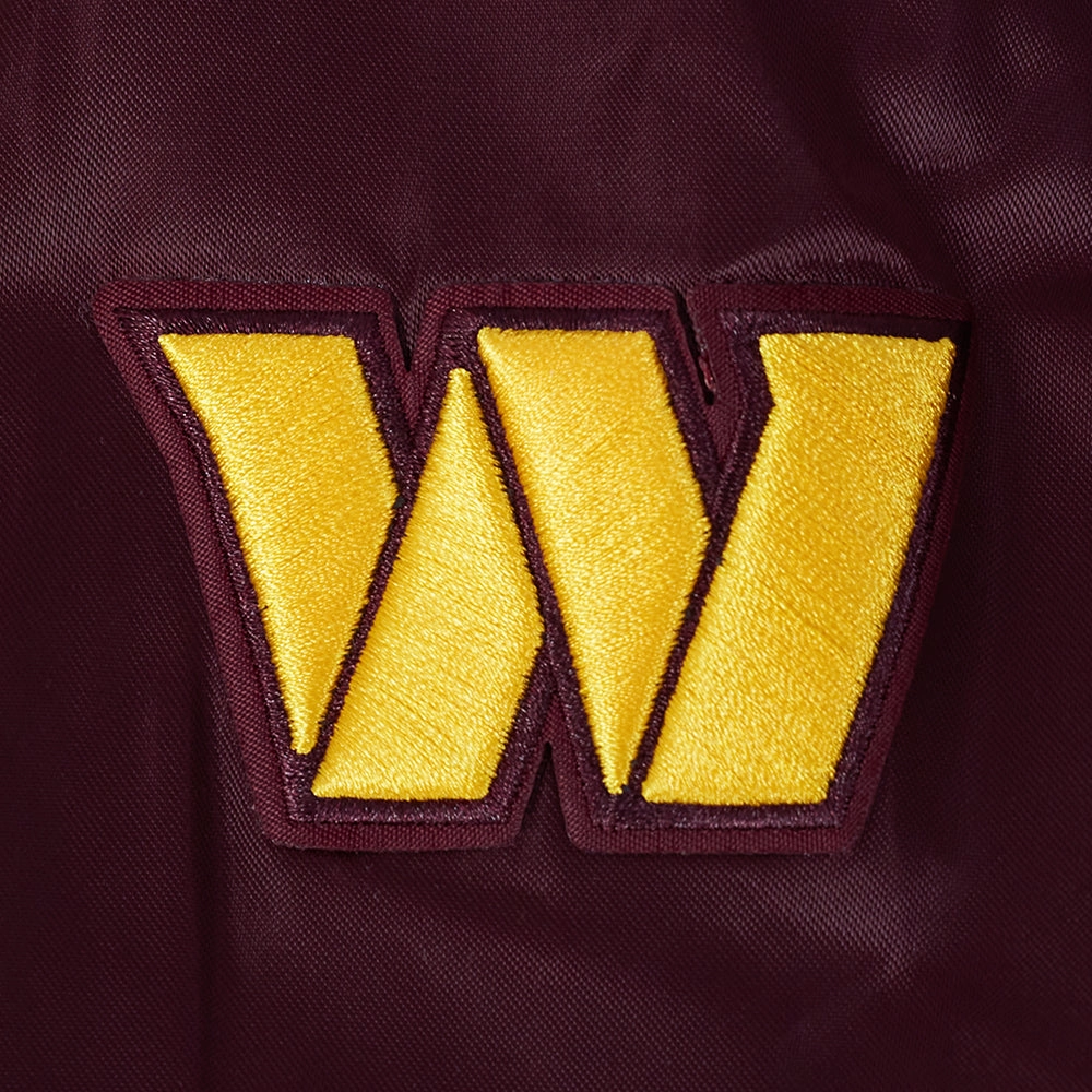 NFL WASHINGTON COMMANDERS SCRIPT TAIL WOMEN'S SATIN JACKET (WINE)
