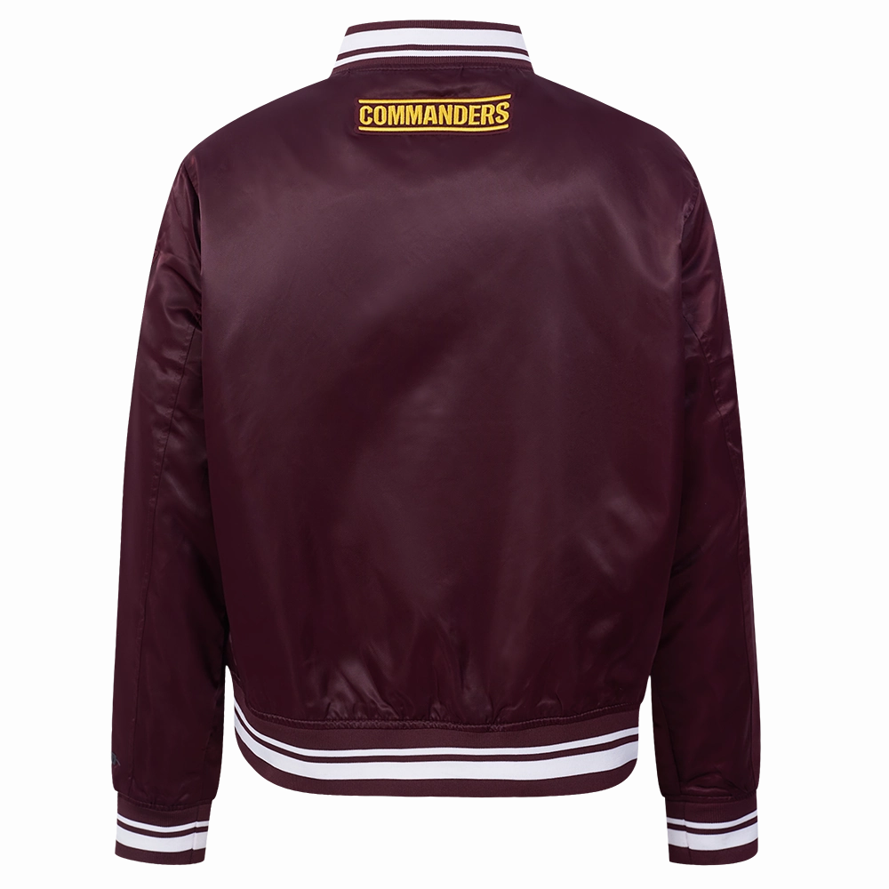 NFL WASHINGTON COMMANDERS SCRIPT TAIL WOMEN'S SATIN JACKET (WINE)