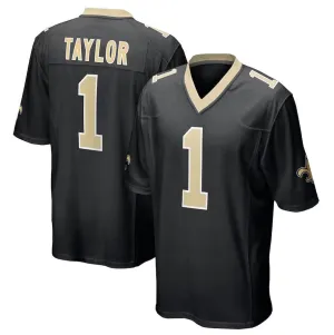 NO.Saints #1 Alontae Taylor Black Game Player Jersey Stitched American Football Jerseys
