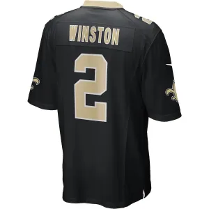 NO.Saints #2 Jameis Winston Black Game Jersey Stitched American Football Jerseys