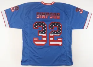 O J Simpson Signed Buffalo Bills Stars & Stripes Jersey (JSA COA) 5Pro Bowl R.B