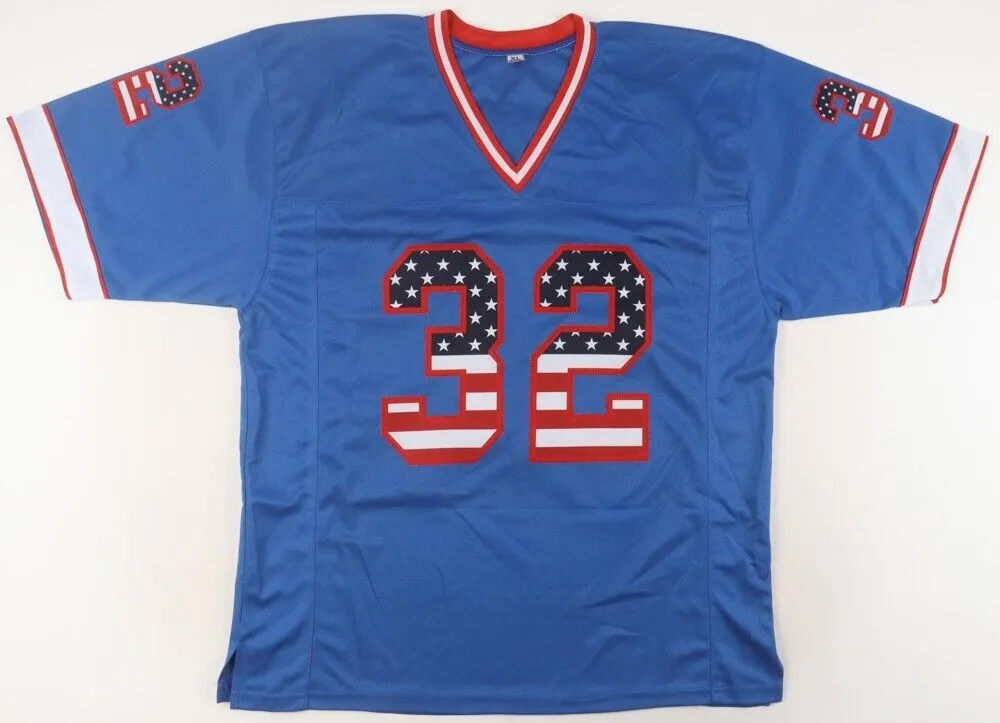 O J Simpson Signed Buffalo Bills Stars & Stripes Jersey (JSA COA) 5Pro Bowl R.B