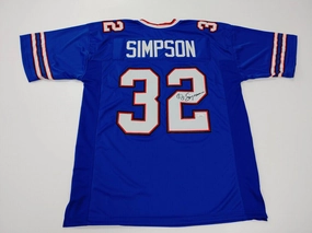 O.J. Simpson Signed Buffalo Bills Blue Throwback Jersey (JSA COA) 5Pro Bowl RB