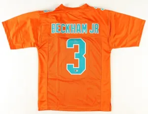 Odell Beckham Jr Signed Miami Dolphins Orange Jersey (Beckett) 3Pro Bowl W.R.