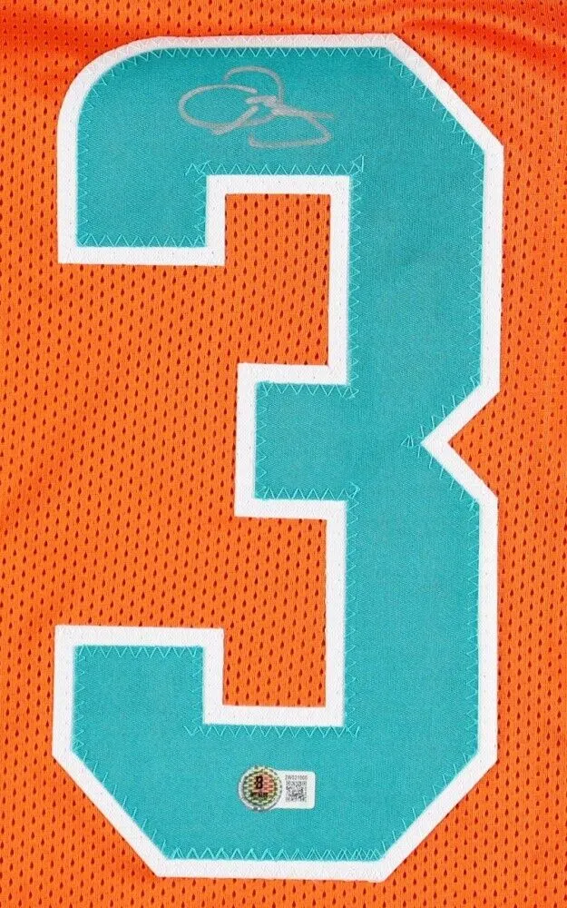 Odell Beckham Jr Signed Miami Dolphins Orange Jersey (Beckett) 3Pro Bowl W.R.