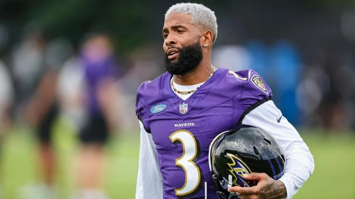 Odell Beckham Signed Baltimore Ravens Speed Mini Helmet (Beckett) 3xPro Bowl WR