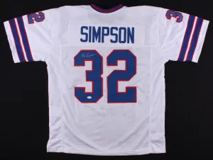 O.J. Simpson Signed Buffalo Bills White Jersey (JSA COA) 5Pro Bowl Running Back