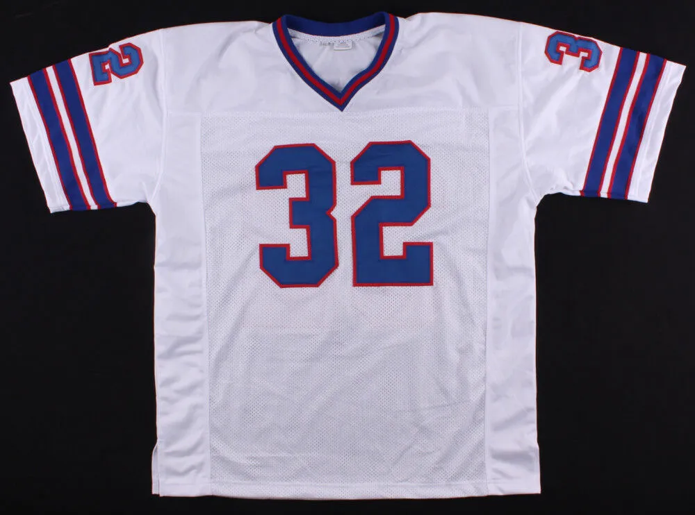 O.J. Simpson Signed Buffalo Bills White Jersey (JSA COA) 5Pro Bowl Running Back