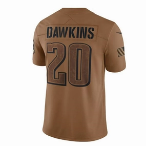 P.Eagles #20 Brian Dawkins Brown 2023 Salute To Service Retired Player Limited Jersey Stitched American Football Jerseys