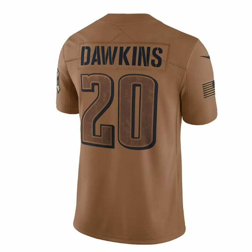 P.Eagles #20 Brian Dawkins Brown 2023 Salute To Service Retired Player Limited Jersey Stitched American Football Jerseys