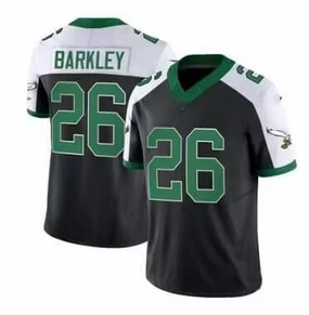 P.Eagles #26 Saquon Barkley Alternate Game Jersey - Black White American Football Jerseys